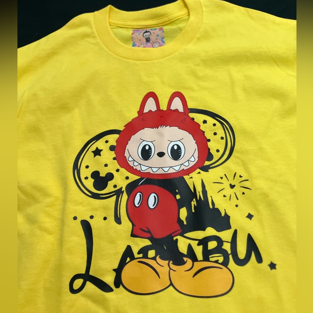 Labubu Mickey Magic Monster Kingdom Yellow Tee